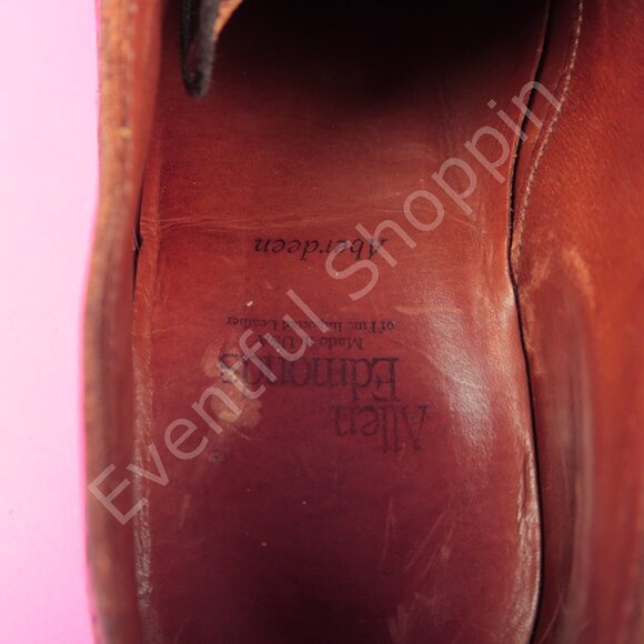 Allen Edmonds Aberdeen Longwing Pebble Grain Derby Dress Shoes in Brown 8.5 D - Picture 14 of 15